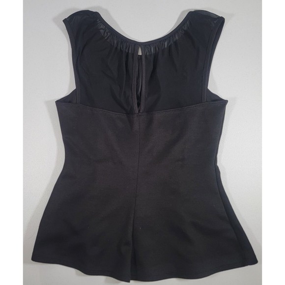 French Kiss Black Peplum Corset Women's Top Size Small Sheer Mesh Open Back - Picture 4 of 7